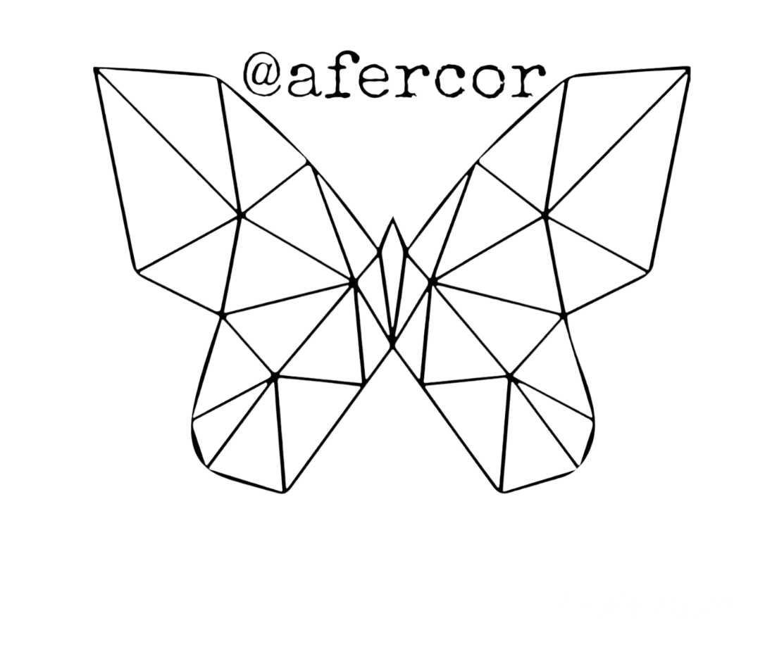 Logo de @afercor: mariposa geométrica